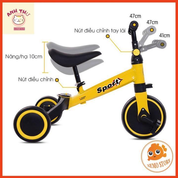 Xe chòi chân giữ thăng bằng cho bé tập đạp, Xe Đạp Cân Bằng Đa Năng 3 In 1 xe đồ chơi SPORT, KIWICOOL.