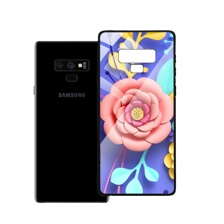 Ốp Lưng Kính Cường Lực cho điện thoại Samsung Galaxy Note 9 - Flower 12