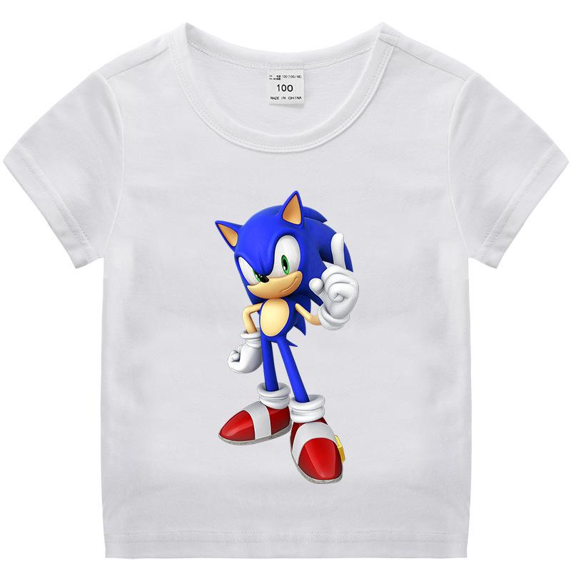 Áo Thun Cotton Tay Ngắn In Hình Sonic Thời Trang Mùa Hè Cho KIS HOT