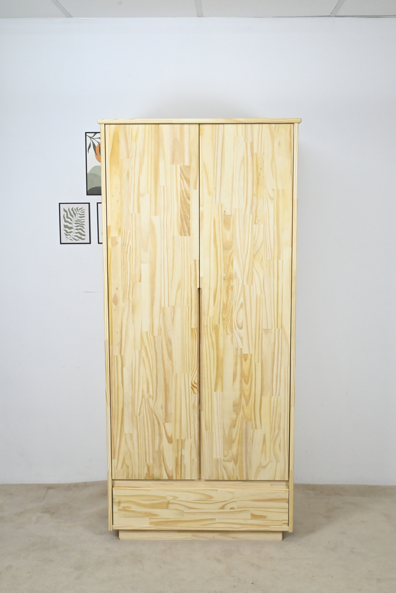 HAPPY FURNITURE , gỗ tự nhiên , Tủ quần áo 2 cửa mở 1 ngăn kéo - GALI , TCM_190 , 80cm x 59cm x 176cm