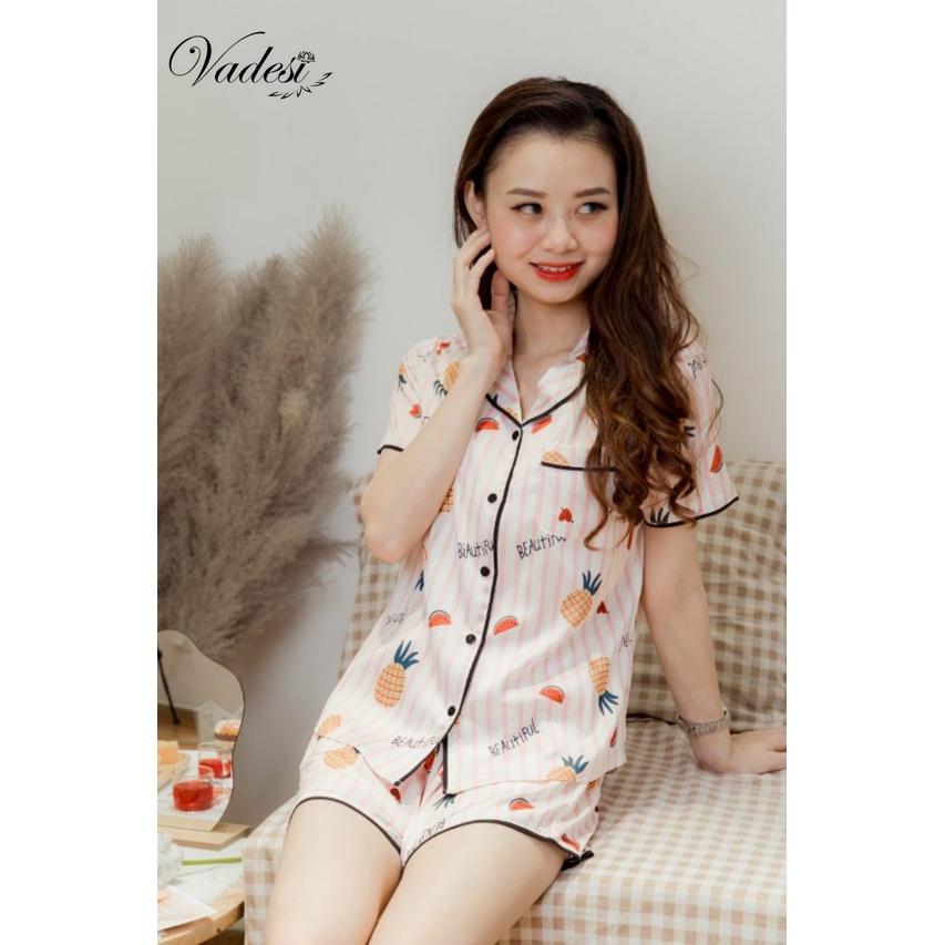 Bộ Đùi Nữ Họa Tiết - Vadesi, Pijama Lụa Cao Câp, Đồ Ngủ Đẹp, Thời Trang Nữ