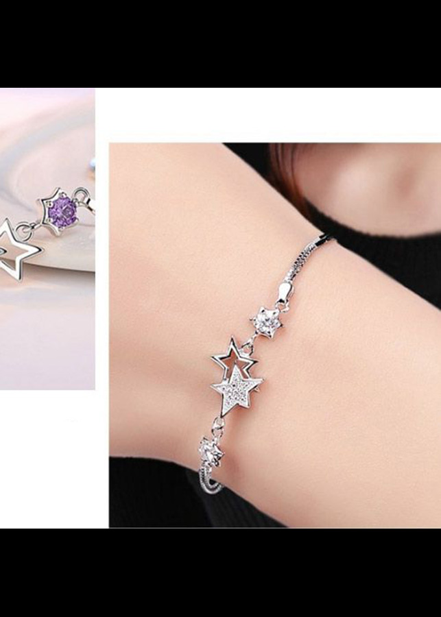 Lắc tay ngôi sao mạ bạch kim BHLT04