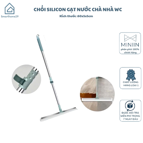 Cây Gạt Nước Chà Sàn Nhà Tắm Silicon Thông Minh Xoay 360 Độ LOẠI 50CM - HÀNG CHÍNH HÃNG MINIIN