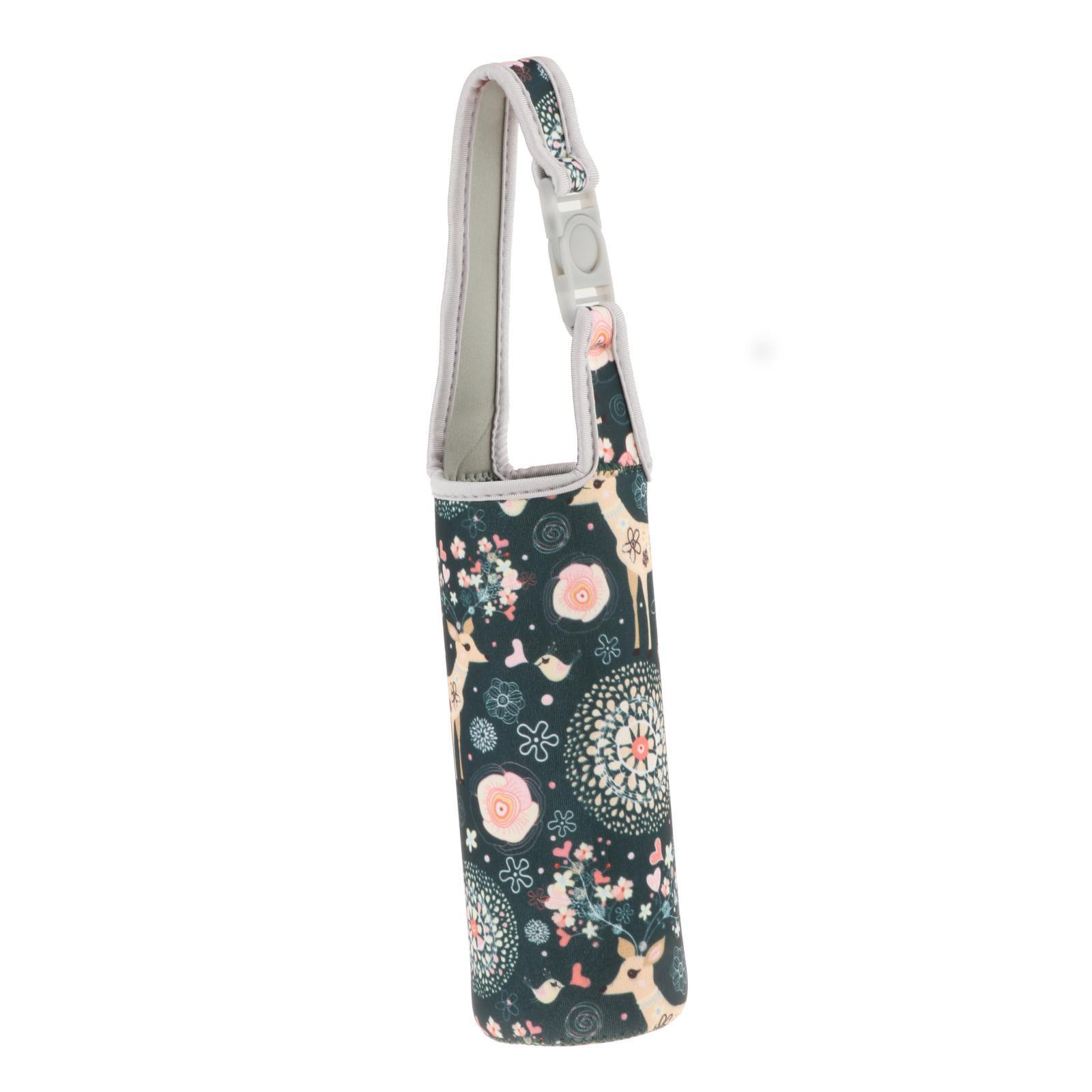 Water Bottle Sleeve Reusable Washable Bottle  Cover Holder Strap Bottle Cup Carrier Pouch Water Bottle Carrier for Walking Camping Gym