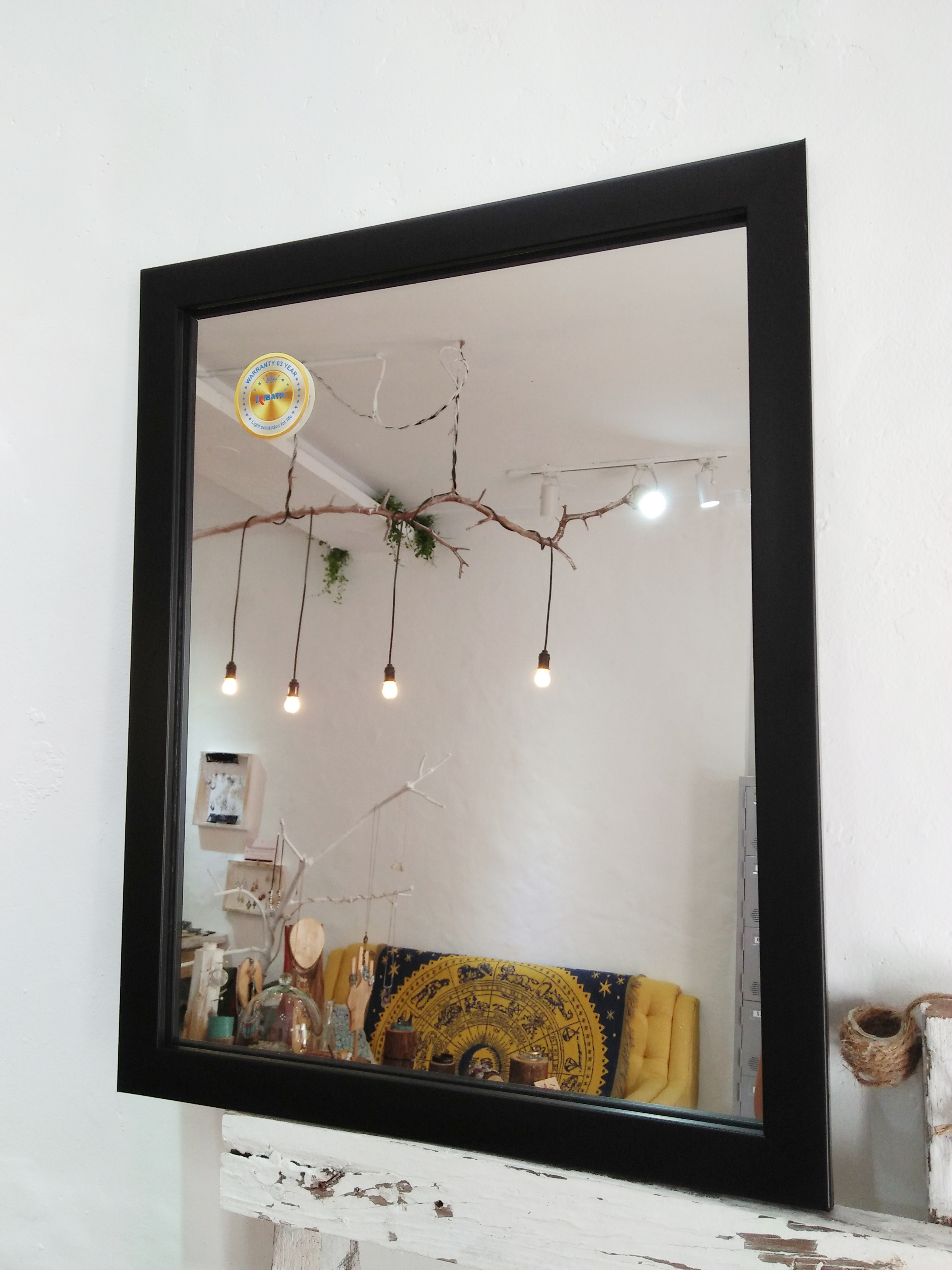 Gương soi khung viền màu đen KT 40x50 cm