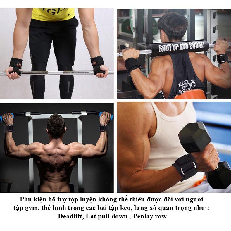 Dây kéo lưng hỗ trợ tập deadlift cho người tập gym, dây kéo tạ, dây hỗ trợ lên xà - Lifting Straps