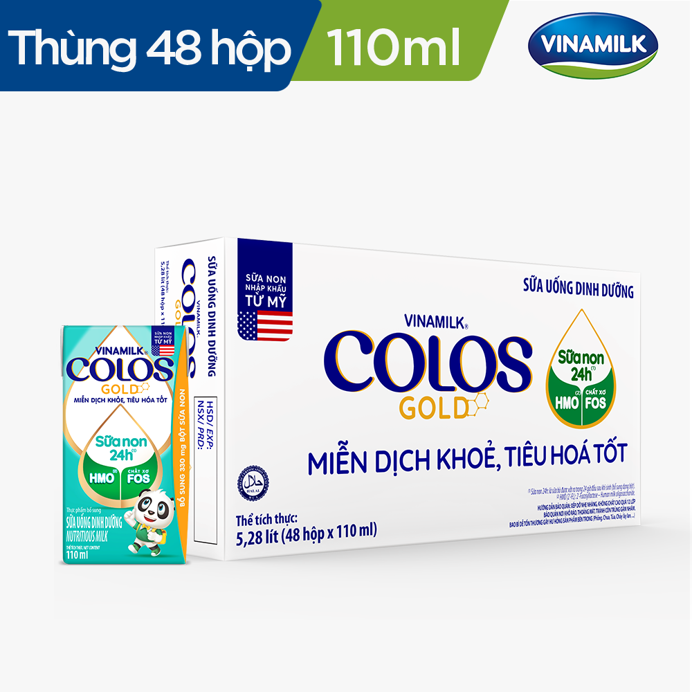Thùng 48 Hộp Sữa uống dinh dưỡng Vinamilk ColosGold 110ml