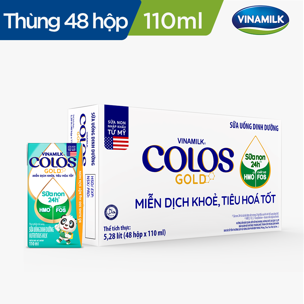 Thùng 48 Hộp Sữa uống dinh dưỡng Vinamilk ColosGold 110ml