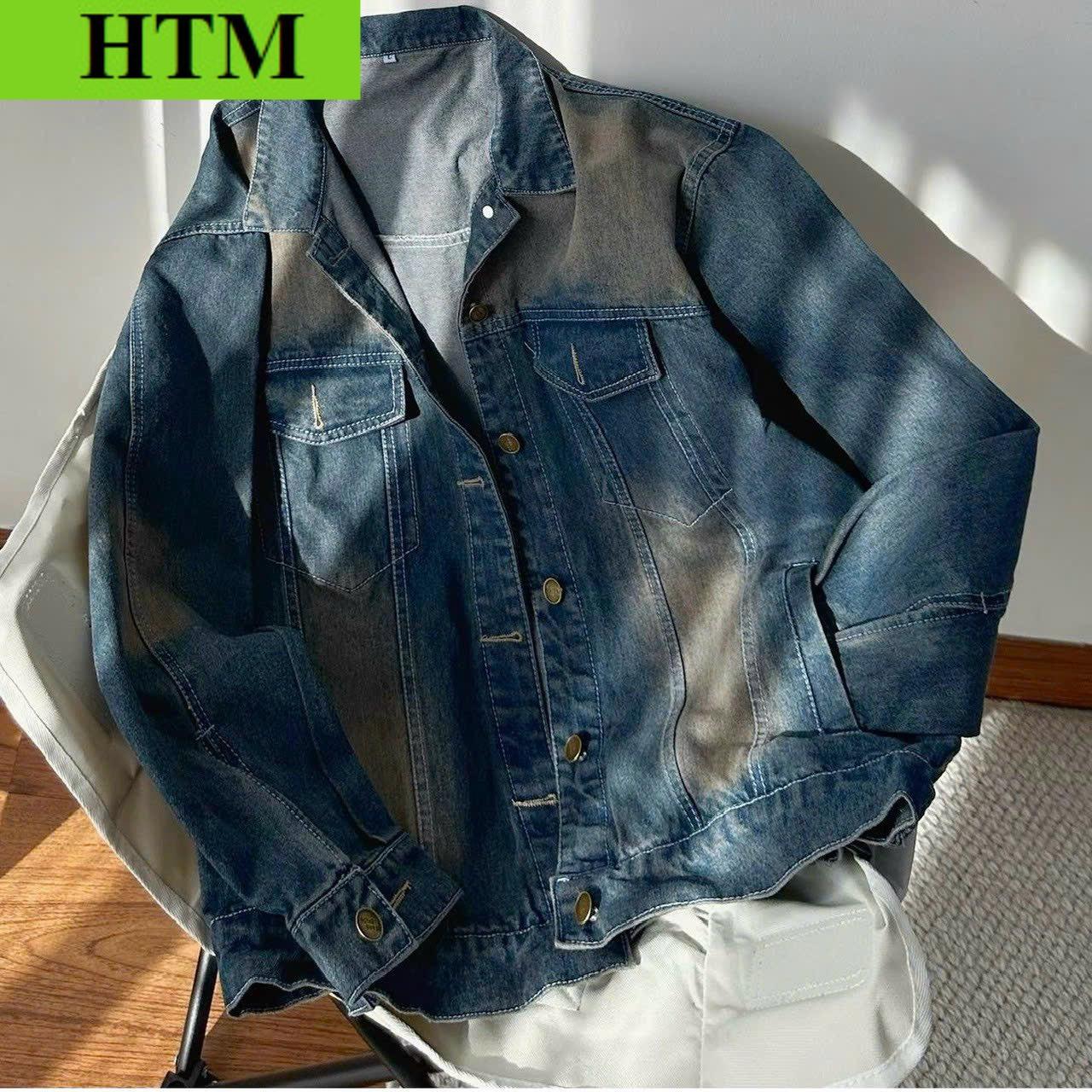 Áo Khoác Jean Nam Nữ Chất Vải Trơn Dày Mặc Mát Mẻ Áo Có Túi Rộng Phối Theo Phong Cách Hàn Quốc Hàng Hot Trend HTM FASHION
