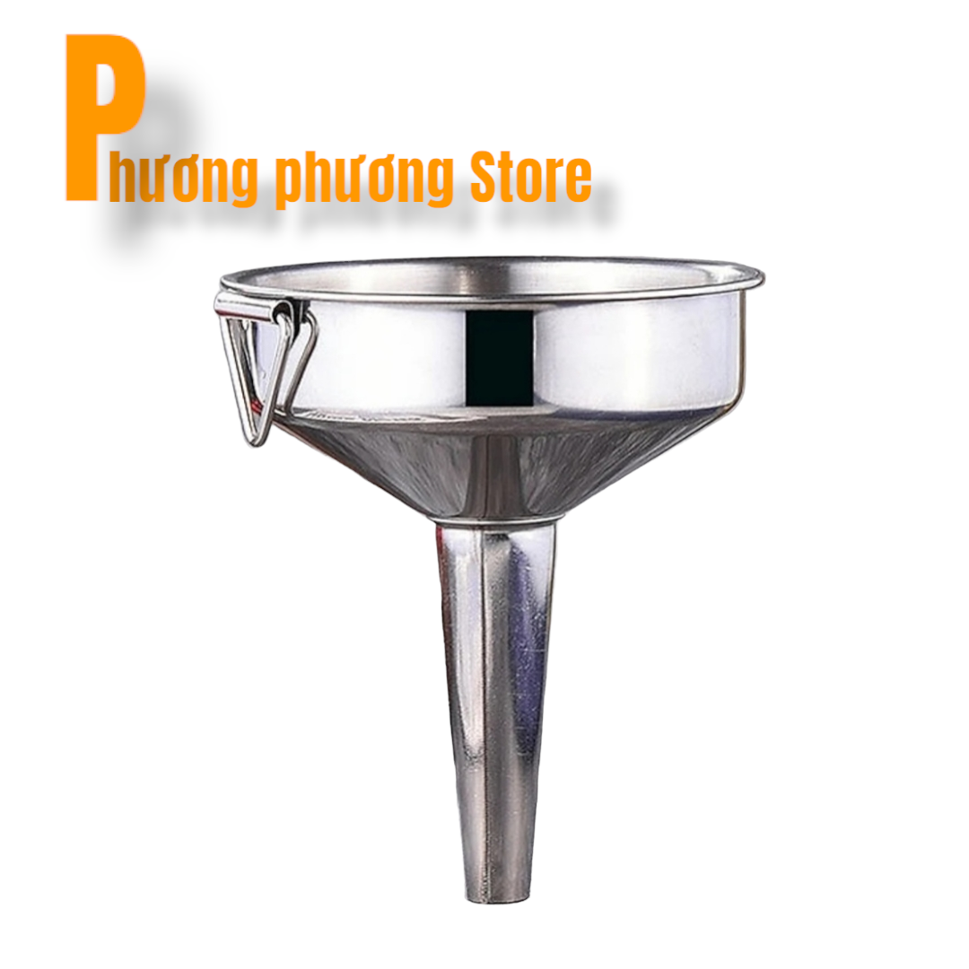 Phễu Inox rót chất lỏng chuyên dùng cho nhà bếp có móc cầm tay tiện lợi đường kính 8cm / 10cm