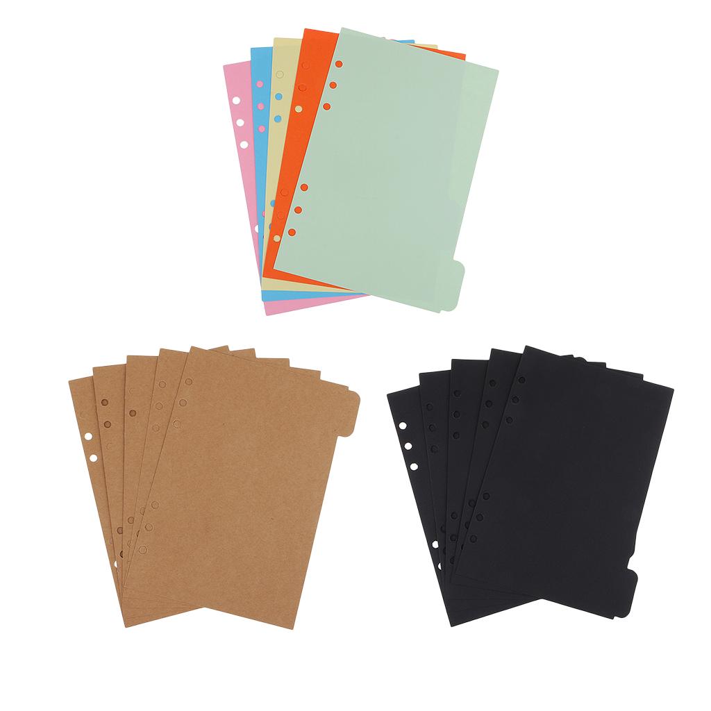 2x5 Piece A5 Kraft Tabbed Paper Planner Notebook Divider Index Page Brown