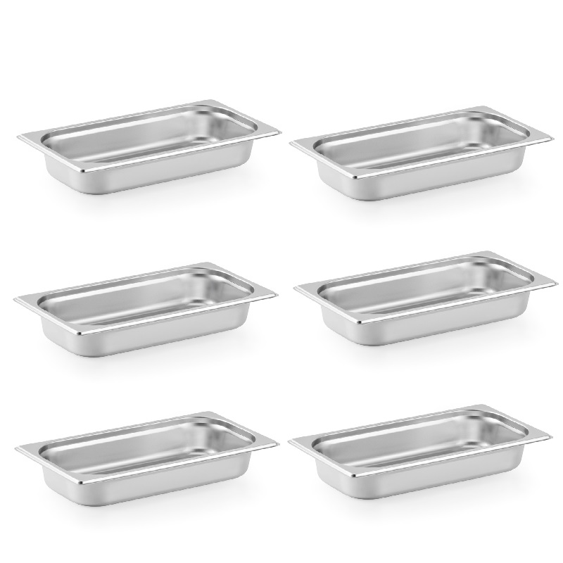 Combo 06 cái Khay đựng Topping inox 325x176mm không nắp