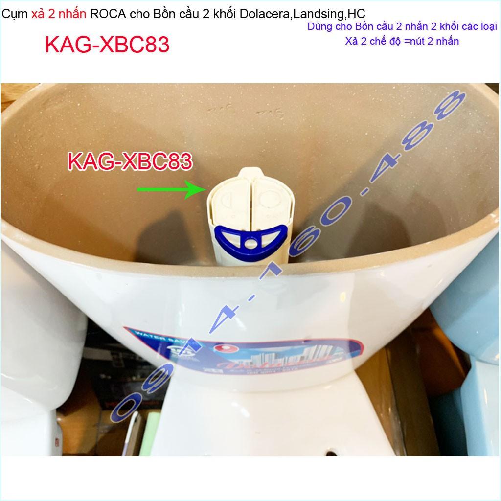 Cụm xả bồn cầu 2 khối Roto KAG-XBC83, cột xả bàn cầu 2 nhấn két rời, xả nước bàn cầu két rời 2 nhấn êm xả tốt