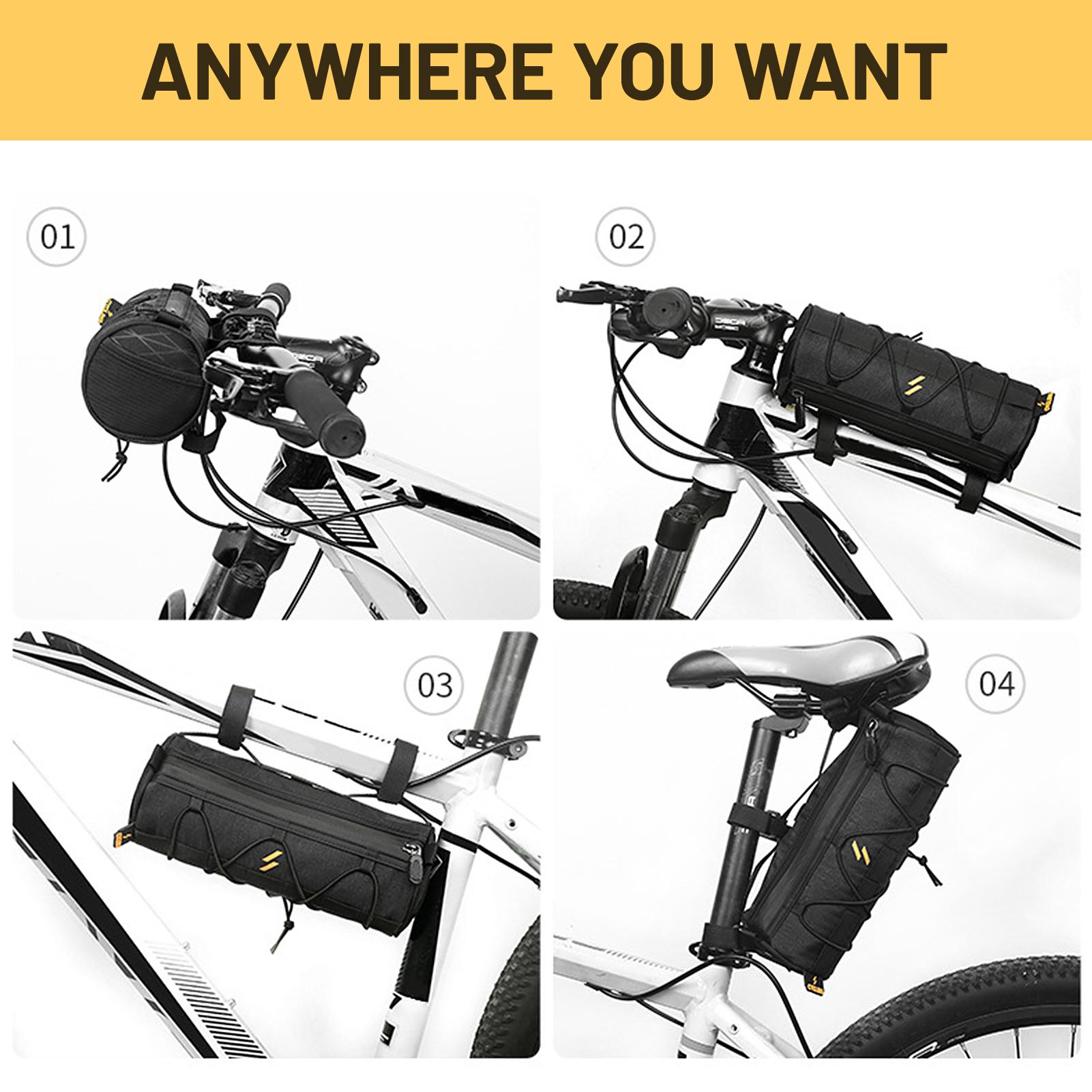 Bike Handlebar Bag Multi-functional Cycling Front Bag Bicycle Front Frame Top Tube Bag Saddle Bag Shoulder Bag