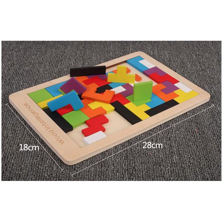 Bộ Tetris Gỗ Cao Cấp - Xếp Hình Thông Minh (1034XHTT)