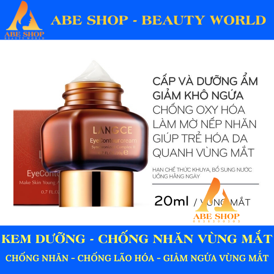 KEM DƯỠNG DA VÙNG MẮT LANGCE - CẤP - GIỮ ẨM - GIẢM KHÔ NGỨA 20ML HỘP ĐỎ