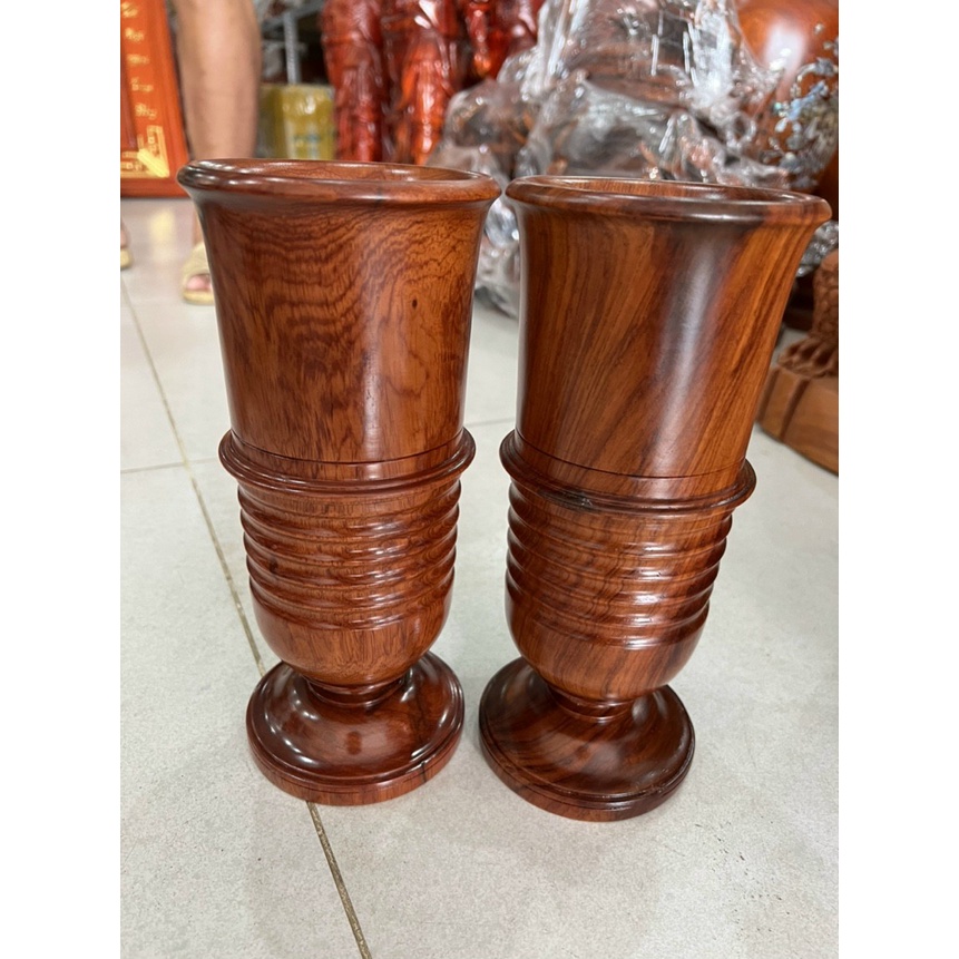 Ống Đựng Nhang gỗ hương nguyên khối cao 25cm