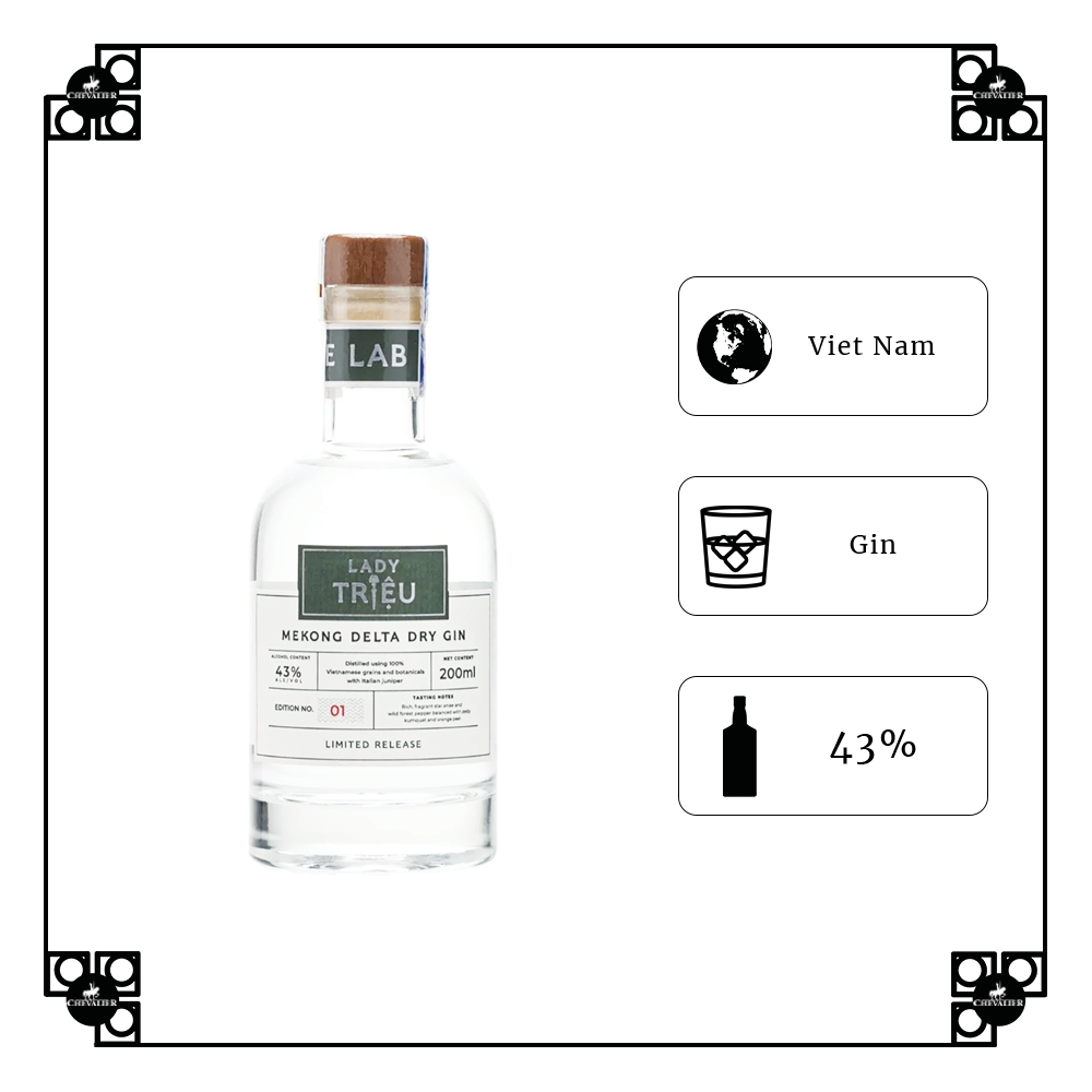 Hình ảnh Lady Triệu – Mekong Delta Dry Gin 200ml