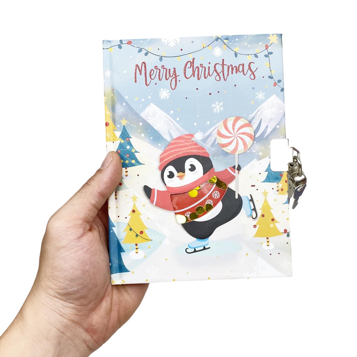 Sổ Nhật Ký Có Khóa Merry Christmas - MP CH24078 - Chim Cánh Cụt