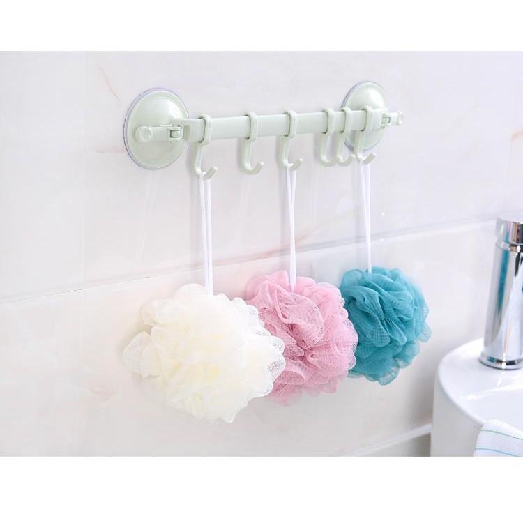 Móc treo đồ hút chân không tiện dụng thanh 6 móc