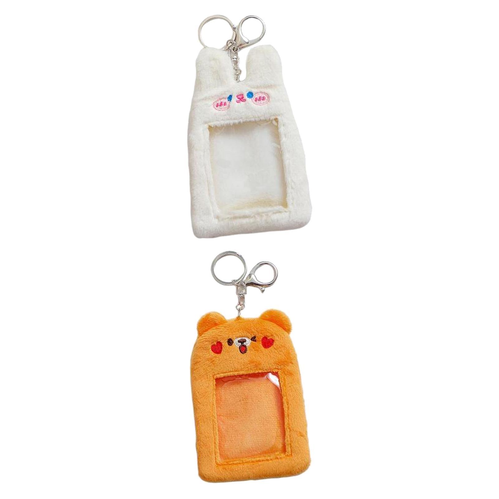 2x Plush Cartoon Photocard Holder Card Cover Practical Card