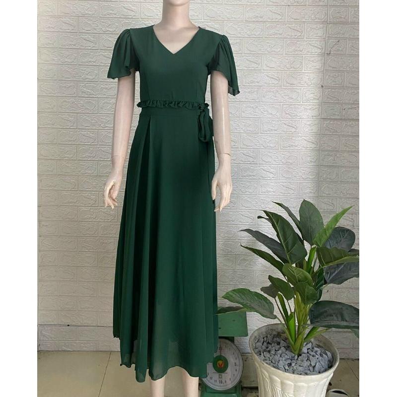 ĐẦM MAXI BÈO EO CỔ V