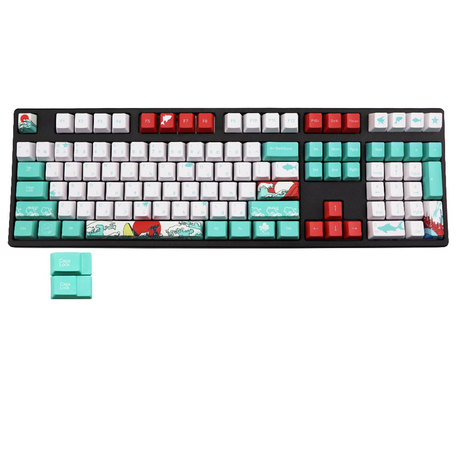 Coral Sea Ukiyo-e Keycaps PBT Dye Sublimation 110 Key Full Set for Cherry MX Keyboards