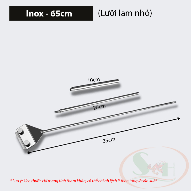 Dao cạo rêu Mufan nhôm đen, inox vệ sinh rêu tảo bám kính bể thủy sinh cá tép