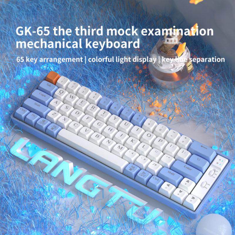 Bàn phím cơ không dây Gaming LANGTU GK65 - Có HOTSWAT GoldenSwitch - Hỗ trợ 3 chế độ kết nối - Hàng chính hãng