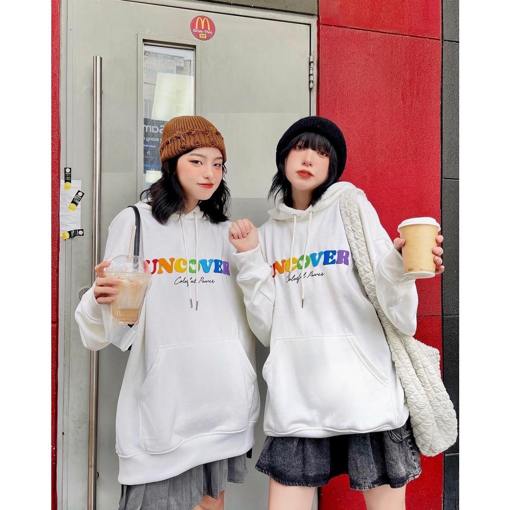 Áo Hoodie Local Brand Uncover Nam Nữ Vải Nỉ Bông Unisex Chữ 7 Màu, Áo Hoodie Local Brand Uncover Nam Nữ Vải Nỉ Bông Unisex Chữ 7 Màu Full Mạc Form Rộng Oversize