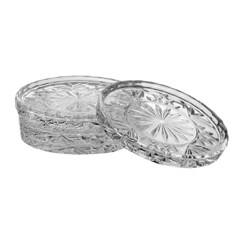 Set 4 Đế Lót Ly Pha Lê GODINGER DUBLIN, Bộ Đế Lót Cốc Pha Lê Cao Cấp Trang Trí Bàn Tiệc, Nhập Đức