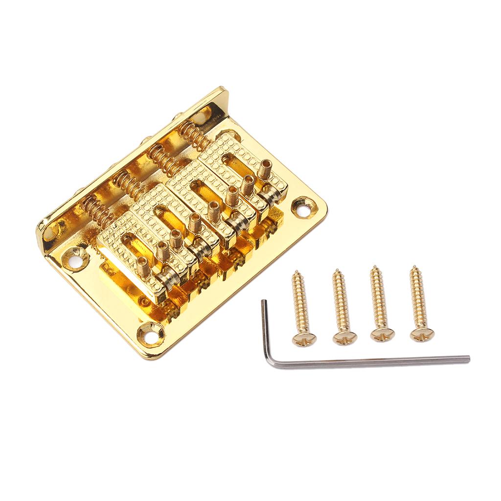 4 String Guitar Bridge for Box Guitar Parts Replacement Gold