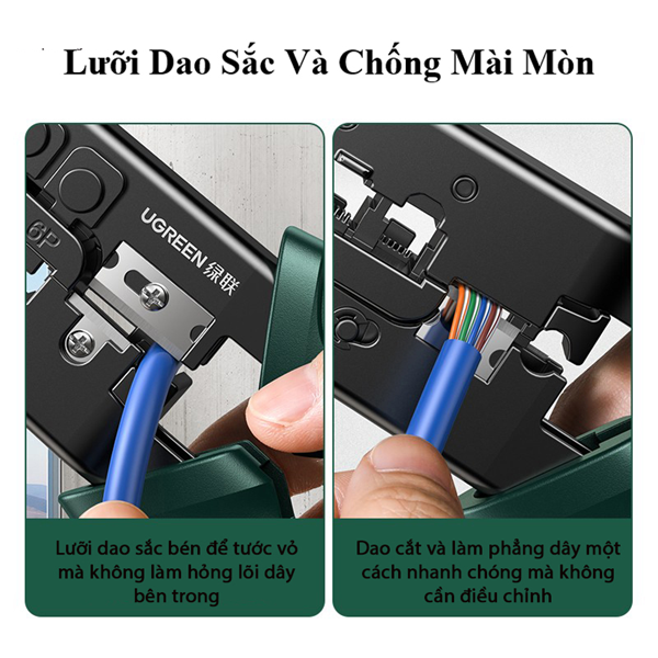 Kìm bấm mạng RJ45/RJ11 chính hãng Ugreen 10952 cao cấp hàng chính hãng