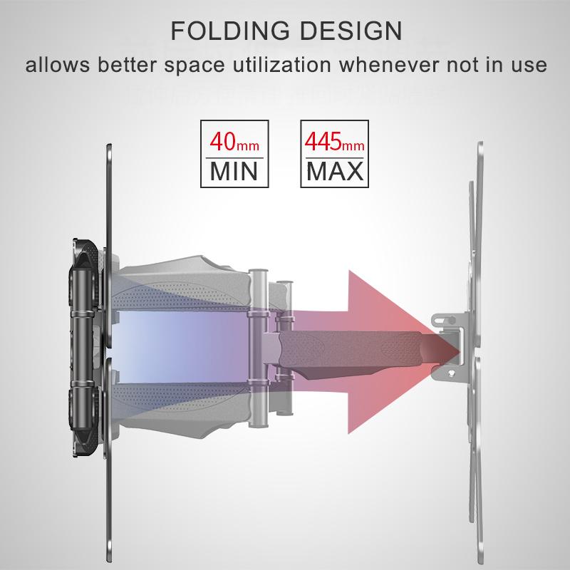 Chuyển động đầy đủ 32 "-60" LCD LED TV treo tường có thể thu vào TV giá treo tường LCD khung 6 cánh tay swing Max Vesa 400x400mm