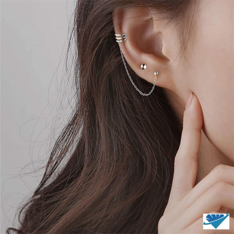 Bông tai kẹp vành chất liệu bạc s925 MS115a