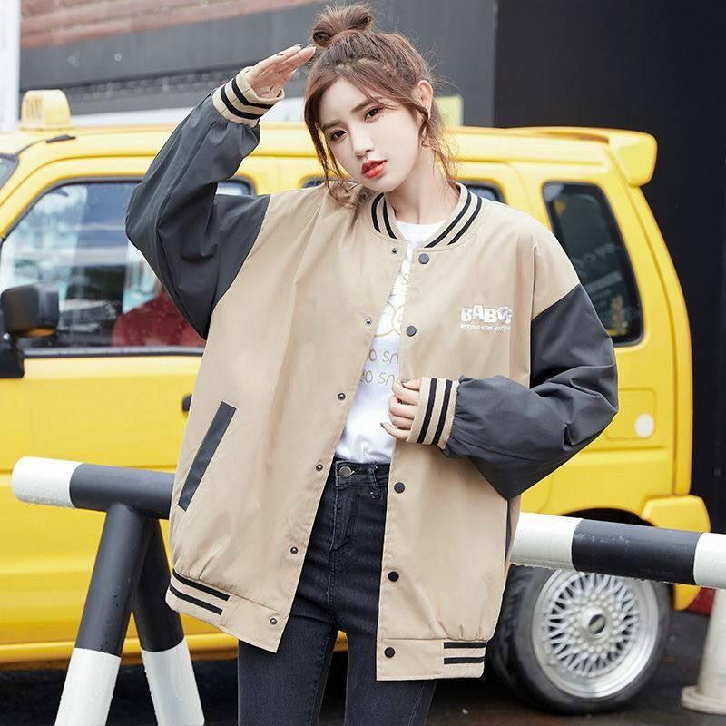 Áo khoác dù bomber unisex form rộng Thêu Badge