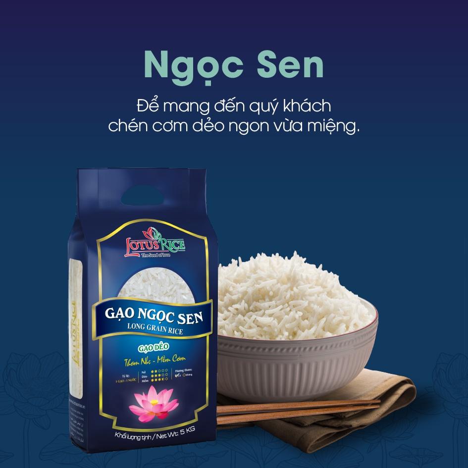 Gạo Ngọc Sen Lotus Rice 2kg - Cơm ngon dẻo vừa