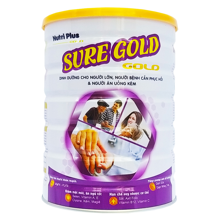 Sữa bột dinh dưỡng Nutri Plus Sure Gold giúp phục hồi sức khỏe cho người bệnh, người ăn uống kém Sunbaby NTSGSBTC2019