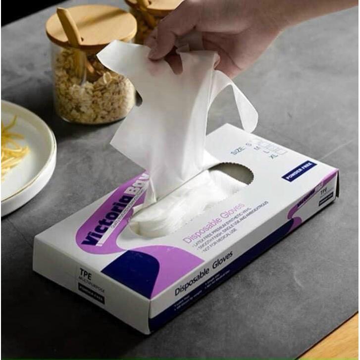 Hộp 100 Chiếc Găng Tay Nấu Ăn Làm Bếp Siêu Dai Victoriabay Siêu Dày Chống Nhăn Đa Năng Cảm Ứng Điện Thoại