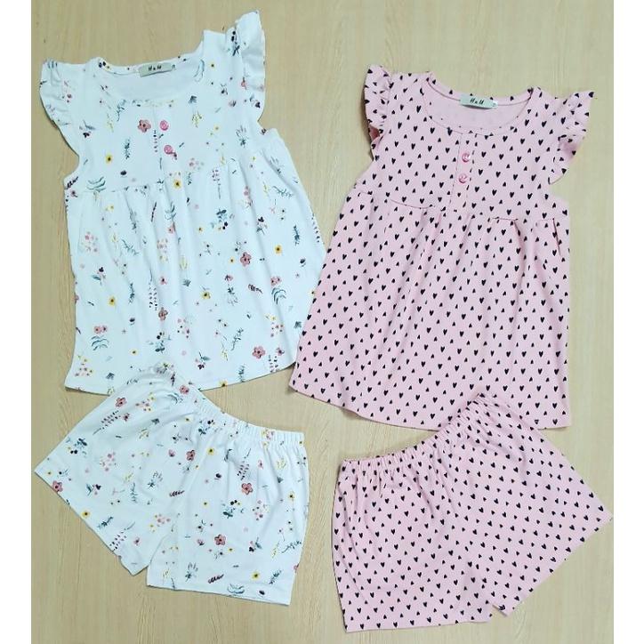 Bộ cotton ngắn size đại cho bé gái 25-48kg