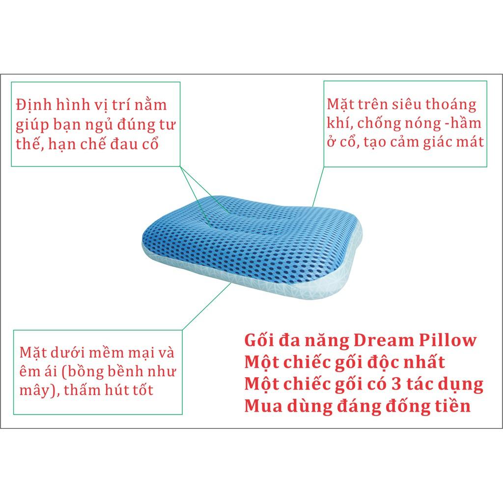Gối ngủ đa năng 2 trong 1 đặc biệt mềm mại và siêu thoáng mát Dream Pillow 40x60cm laube 100% Nhật Bản