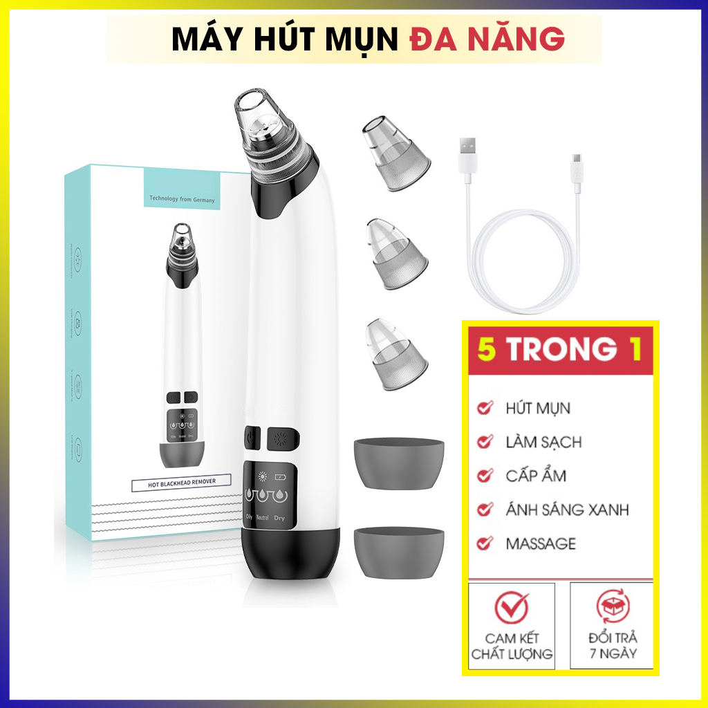 Máy Hút Mụn Electric Black Remover có đầu Massage, 5  chế độ đa năng làm sạch mụn cám, đầu đen, body. Tiện dụng gọn nhẹ.