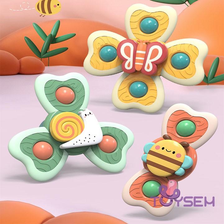 Đồ chơi trẻ em combo 3 con quay chong chóng dán tường toysem hình thú - Quà tặng sinh nhật cho bé