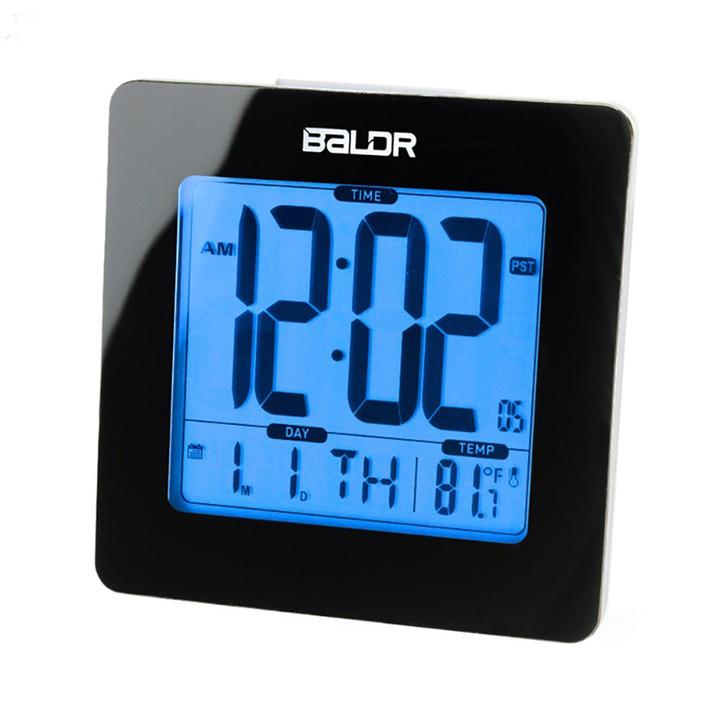 Đồng hồ điện tử để bàn kiêm Lịch và nhiệt kế BALDR (Đen)