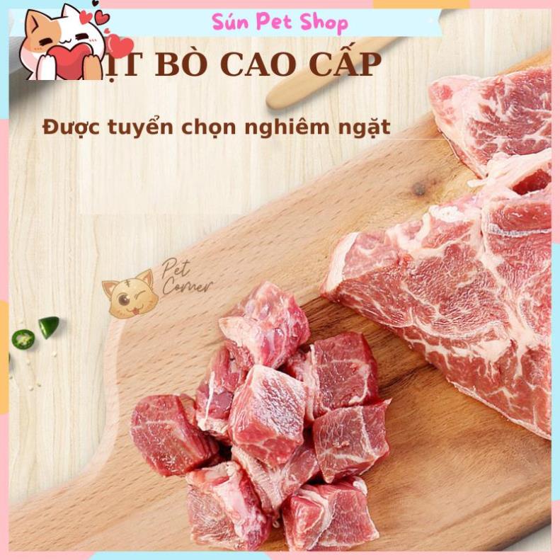 Thịt bò tươi sấy nguyên chất cho chó mèo, bổ sung canxi và làm đẹp lông