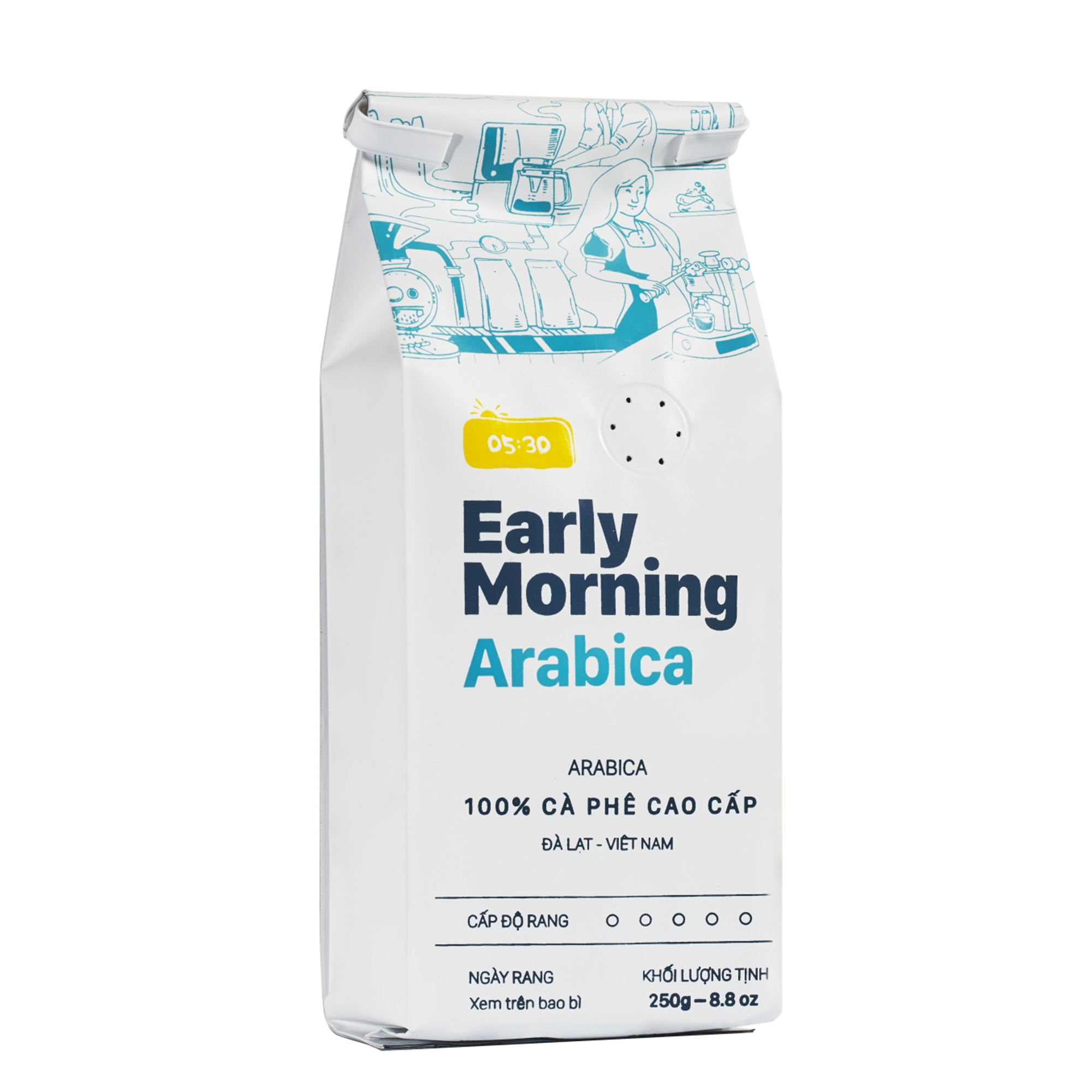 Cà Phê Xay bột Cao Cấp Early Morning - Arabica (250G)
