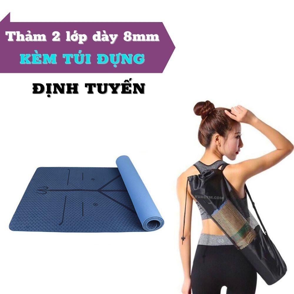 THẢM TẬP YOGA , THẢM TẬP GYM TPE ĐỊNH TUYẾN CAO CẤP 2 LỚP 6MM VÀ 8MM