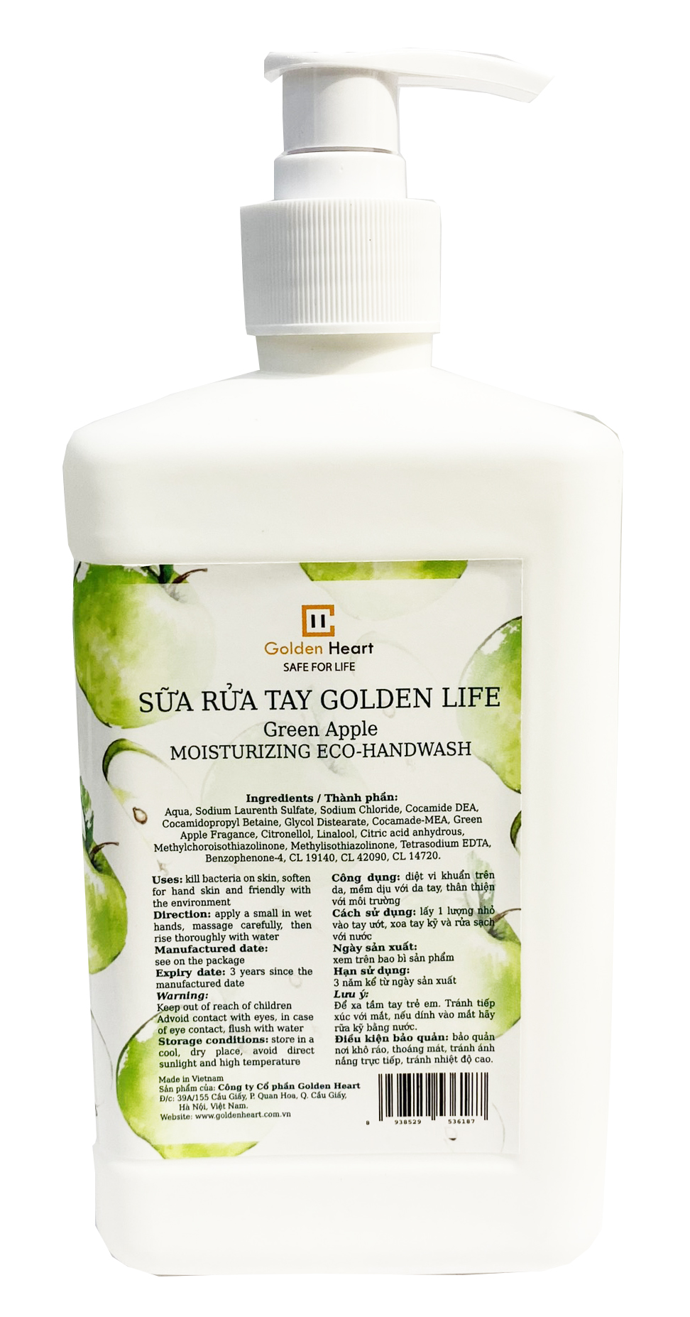 Nước rửa tay sinh học Golden Life - Hương táo 500ml