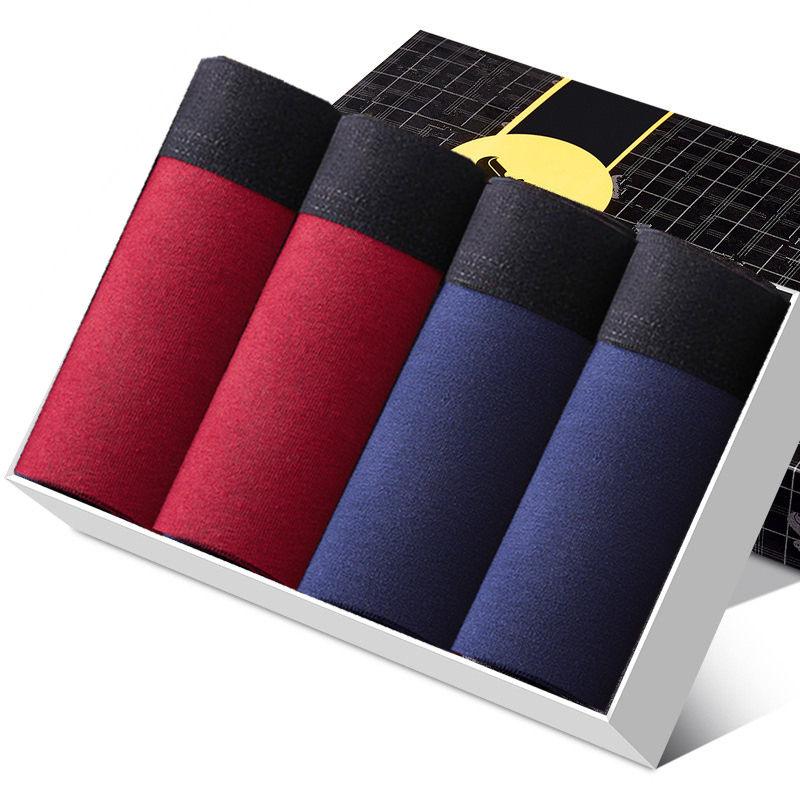 4 Cái/lốc Quần Short Nam Quần Lót Quần Lót Boxer Dành Cho Người Đàn Ông Quần Lót Cotton Túi Cất Cánh Nam Chồng Nhiệt Thoáng Khí Trung Kế