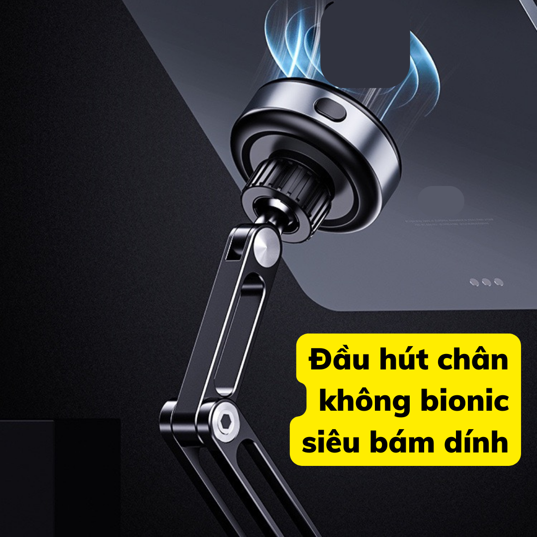 Giá Đỡ Điện Thoại 3 Khớp Xoay 360 Độ Tích Hợp Đầu Hút Chân Không Siêu Mạnh - Kệ Điện Thoại Gấp Gọn Đa Năng hợp kim nhôm